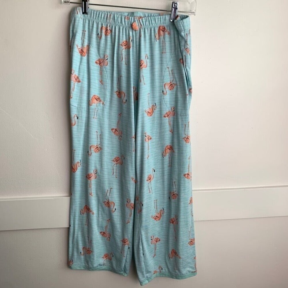 Unknown Brand Blue Flamingo Cotton Pajama Pants
